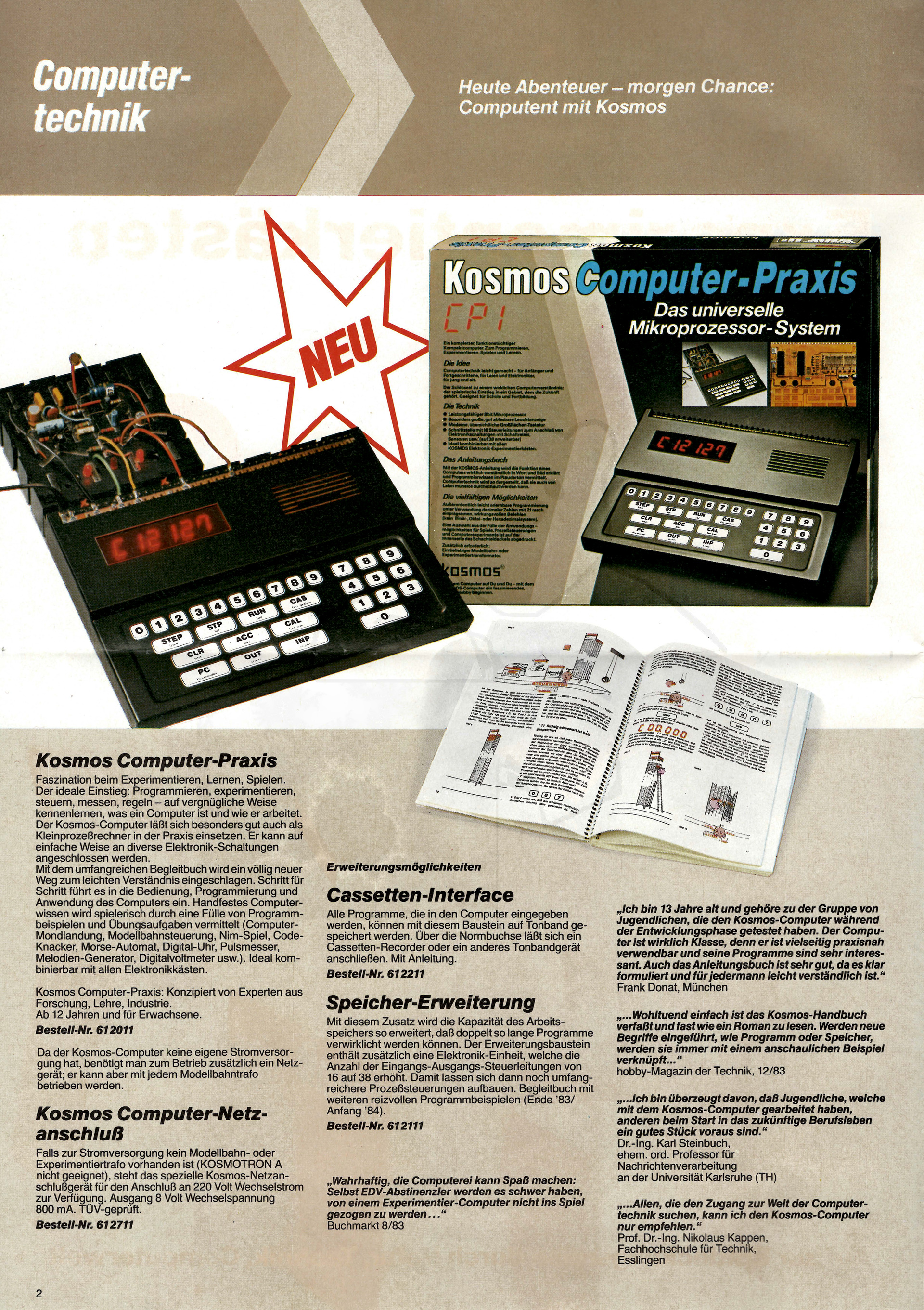 Kosmos Computer Praxis, Prospekt